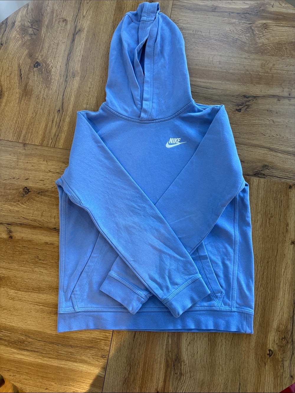 Nike Kids Blue Pullover Hoodie with White Logo